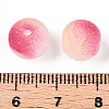Frosted Baking Paint Crackle Glass Beads with Glitter Powder LS-DGLA-T004-01H-3