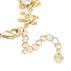 Rack Plating Brass Pave Cubic Zirconia Bear Link Chain Bracelets for Women BJEW-B109-02G-01-3