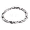 Tarnish Resistant Unisex 304 Stainless Steel Curb Chain/Twisted Chain Bracelets STAS-D0002-40P-4