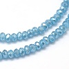 Faceted Rondelle Full Rainbow Plated Electroplate Glass Beads Strands EGLA-M004-3mm-B04-2