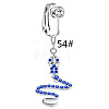 Zinc Alloy Pave Medium Blue Cubic Zirconia Clip on Belly Rings FS-WGD716D-05-1-1