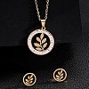 Ring 201 Stainless Steel Crystal Rhinestone Pendant Necklaces & Stud Earrings Sets FS-WGA12F6-06-1