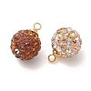Glass Rhinestone Clay Pave Pendants PALLOY-JF05208-3
