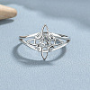 Witch Knot 925 Sterling Silver Finger Rings for Women FS-WG40E9F-01-1