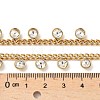 304 Stainless Steel Rhinestone Flat Round Tassel Twisted Chain Necklaces for Women NJEW-V010-01G-03-2