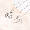 Halloween 304 Stainless Steel Hollow Floral Pumpkin Pendant Cable Chain Necklaces for Men Women NJEW-K308-09P-2