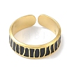 Ion Plating(IP) 304 Stainless Steel Enamel Cuff Finger Rings RJEW-L107-085G-02-2