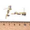 Brass Micro Pave Cubic Zirconia Stud Earrings KK-CBA8324-20G-7