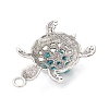 Synthetic Turquoise & Acrylic Beaded Flower Sea Animal Pendants PALLOY-JF03830-5