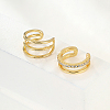 Real 18K Gold Plated Brass Cuff Earrings GM4836-3-1