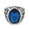 Oval 304 Stainless Steel Glass Finger Rings RJEW-D083-14AS-01-2