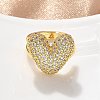 Brass Micro Pave Clear Cubic Zirconia Cuff Earrings EJEW-F359-13G-4