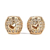 Brass Micro Pave Cubic Zirconia Beads KK-F906-23G-1