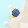 Natural Lapis Lazuli Finger Rings with Brass Findings G-H353-04G-02-3
