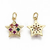 Brass Micro Pave Colorful Cubic Zirconia Charms ZIRC-S067-164-NF-2