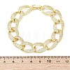 Brass Micro Pave Clear Cubic Zirconia Curb Chain Bracelets for Women BJEW-A034-04B-G-3