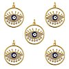 5Pcs Brass Micro Pave Cubic Zirconia Pendants ZIRC-SZ0002-71A-1