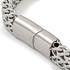 Tarnish Resistant 201 Stainless Steel Wheat Chain Bracelets with Magnetic Clasps for Women and Men BJEW-F473-06P-03-3