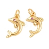 Brass Micro Pave Cubic Zirconia Charms KK-F927-13A-02G-1