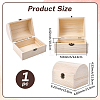 Wood Treasure Chest Storage Boxes with Hinged Lid and Metal Clasps AJEW-GF0014-35B-2