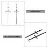 2 Pairs 2 Colors Alloy Sword Dangle Earrings EJEW-AN0001-92-3