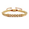 8mm Brass Micro Pave Clear Cubic Zirconia Round Ball & Polygon Braided Bead Adjustable Bracelets for Women Men ZV7034-1-1