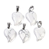 Natural Howlite Heart Pendants G-H073-03P-11-1