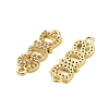 Rack Plating Brass Cubic Zirconia DIOS Links Connector Charms KK-S379-22G-2