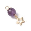 3Pcs 3 Styles Natural Amethyst Pendants PALLOY-JF04756-01-4