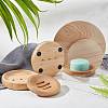   4Pcs 2 Style Flat Round Natural Bamboo Soap Case Holder AJEW-PH0003-24-2
