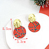 Christmas Polymer Clay & Iron Dangle Stud Earrings FS-WGF7104-04-1