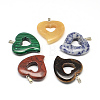 Heart Natural & Synthetic Mixed Stone Pendants G-R220-38-1