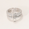 Brass Micro Pave Cubic Zirconia Finger Rings FA7520-6-1