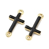 Brass Enamel Religion Cross Links Connector Charms KK-D229-07G-01-2
