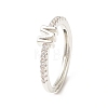 Clear Cubic Zirconia Initial Letter Adjustable Ring RJEW-C052-01P-M-1