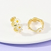 Brass Enamel Hoop Earrings EJEW-S277-01G-3