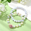 Adjustable Natural Blue Lace Agate Stretch Bracelets BJEW-JB14143-1