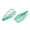 Baking Painted Transparent Glass Petal Beads DGLA-N004-09-3