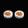 Halloween Printed Natural Wood Beads WOOD-T021-91-3