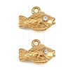 304 Stainless Steel with Crystal Rhinestone Charms RB-CBABFDA-11D-G-1