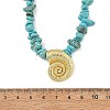 Ocean Brass Sea Animals Pendant Synthetic Turquoise Chip Beaded Necklaces for Women NJEW-JN06424-02-3