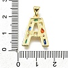 Brass Micro Pave Clear Cubic Zirconia Pendants KK-G521-01G-A-01-3