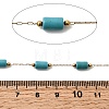Handmade Synthetic Turquoise Beads & 316 Stainless Steel Column Link Chains CHS-L033-10G-2
