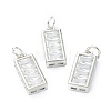 Brass Micro Pave Clear Cubic Zirconia Charms ZIRC-M113-04P-1