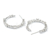 Brass Micro Pave Clear Cubic Zirconia Half Hoop Earrings EJEW-L234-024P-2