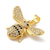 Brass Micro Pave Cubic Zirconia Charms KK-C072-31G-2