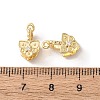 Brass with Clear Cubic Zirconia Ice Pick Pinch Bails KK-G551-01G-02-3