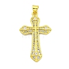 Rack Plating Brass Micro Pave Cubic Zirconia Pendants KK-B091-44G-1