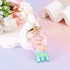 Alloy & Resin Tassel Keychainss AJEW-TADJ0001-20G-11-4