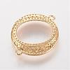 Brass Micro Pave Cubic Zirconia Links ZIRC-K062-16G-2